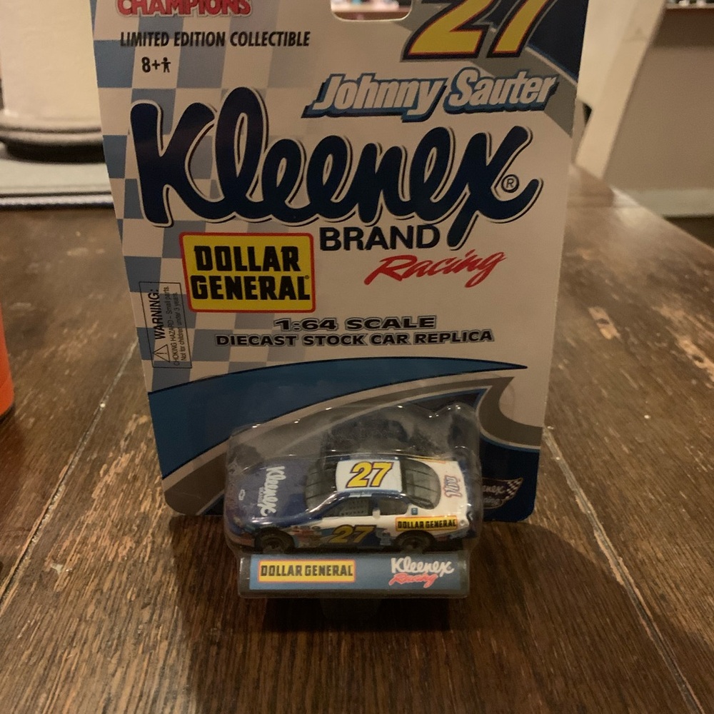Kleenex Racing Diecast Stock Car - Blue and Yellow